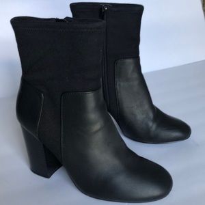 Black on black leather boot